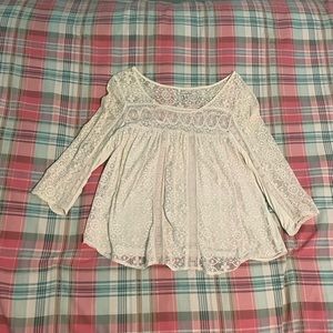 Cream Colour Long-Sleeve American Eagle Blouse